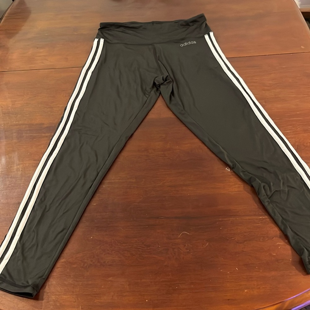 Adidas Black Climate Leggings with Stripes size L